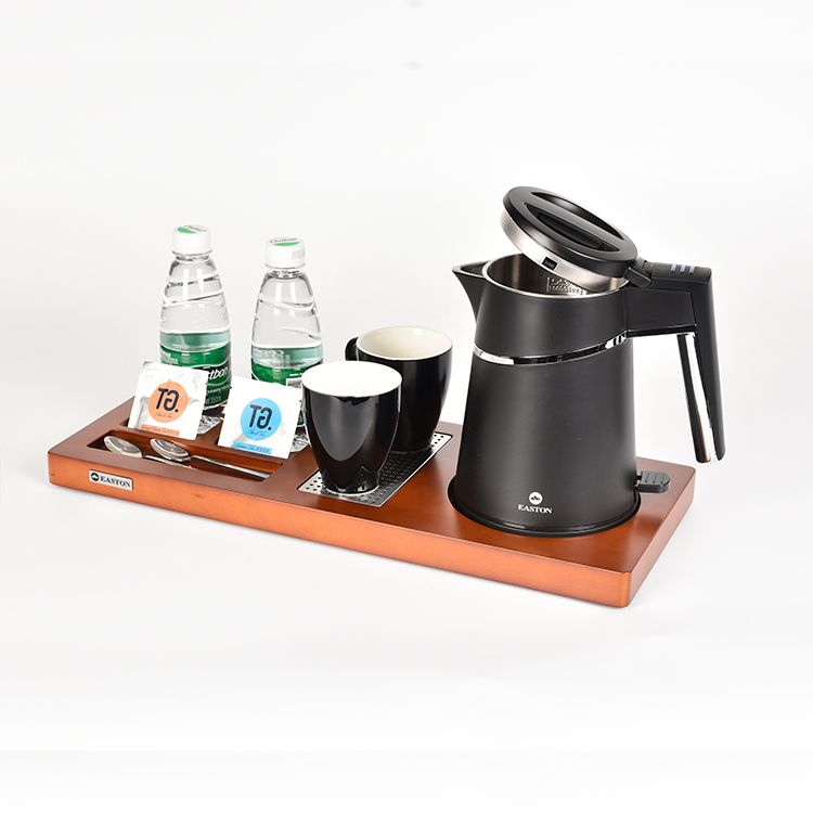 New Design 360 Degree Rotational Base Stainless Steel Hotel Electric Kettle Tray Set
