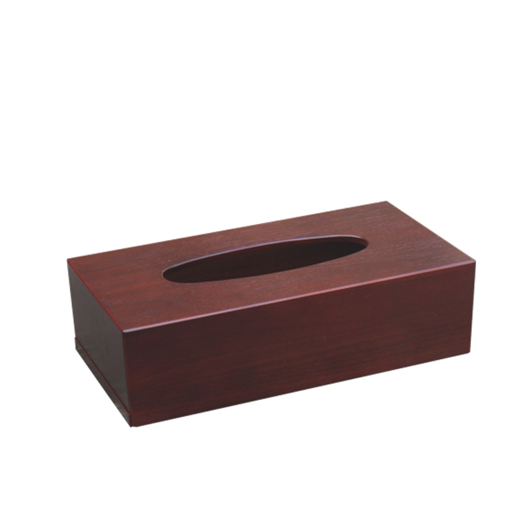 Mahogany wooden rectangular tissue box for hotel