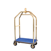 8\'\'pneumatic Wheels Stainless Steel Gold Chrome Finish Blue Carpet Luggage Cart