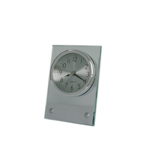 Easton Hotel Glass Body Silver Chrome Alarm Clock