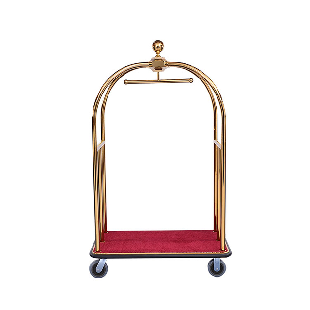 Hot Sale Hotel Lobby Heavy Duty Luggage Trolley Cart with Wheels Wholesale