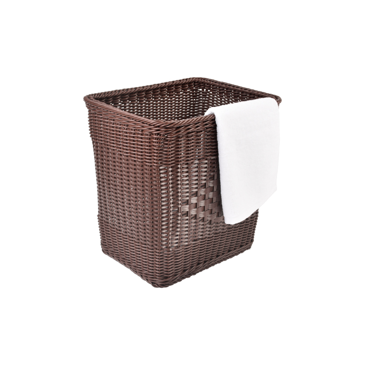 Hot sale hotel room brown and coffee durable plastic laundry basket towel