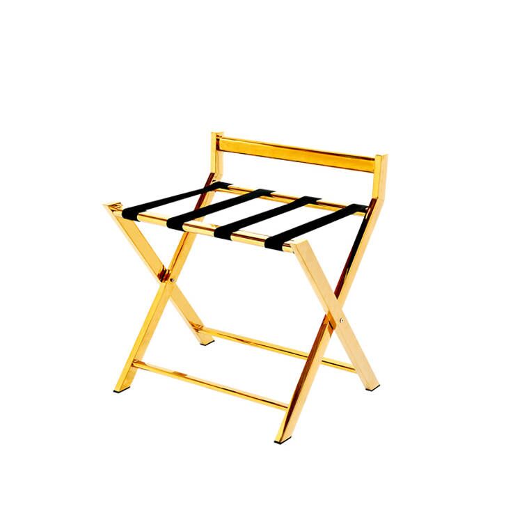 ES6028 Hotel Gold Stainless Steel Luggage Rack with Back