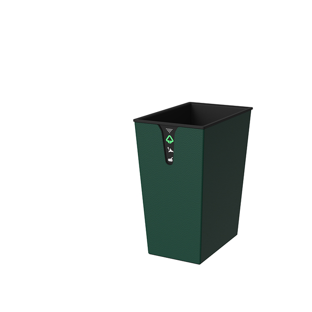 New Product Hotel Guest Room Double Layer Leather Cover Recycle Metal Waste Bin