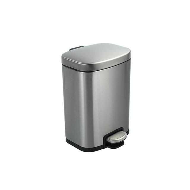 Hotel Foot Pedal Trash Can | 5L Soft Close Stainless Steel
