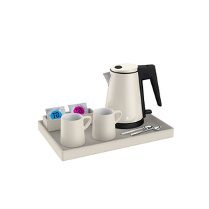 0.8L Stainless Steel Hotel Electric Kettle Tray Set for Guest Room