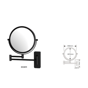 Custom black led mirror hotel 4x magnifying makeup mirror with lights