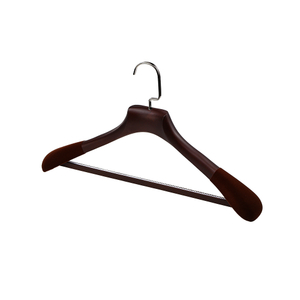 Hotel Brown Anti-slip Rubber Teeth Wooden Coat Hanger
