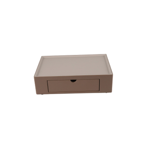 High quality customized hotel rectangle welcome tray leather drawer serving tray