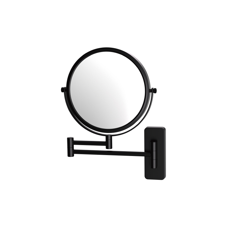 OEM available makeup round shape 4x matt black hotel mirror magnifier