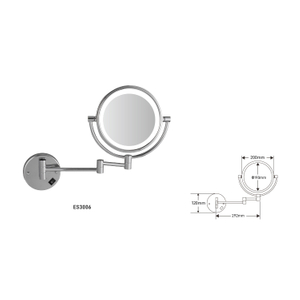 New design hotel plain and 3x double sided led lighted magnifying makeup mirror