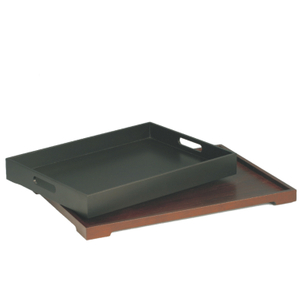 Wooden black service tray for hotel