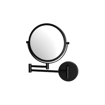 OEM available makeup round shape 4x matt black hotel mirror 