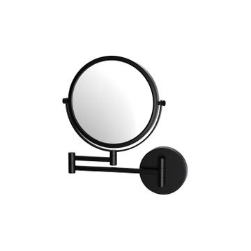 OEM available makeup round shape 4x matt black hotel mirror  