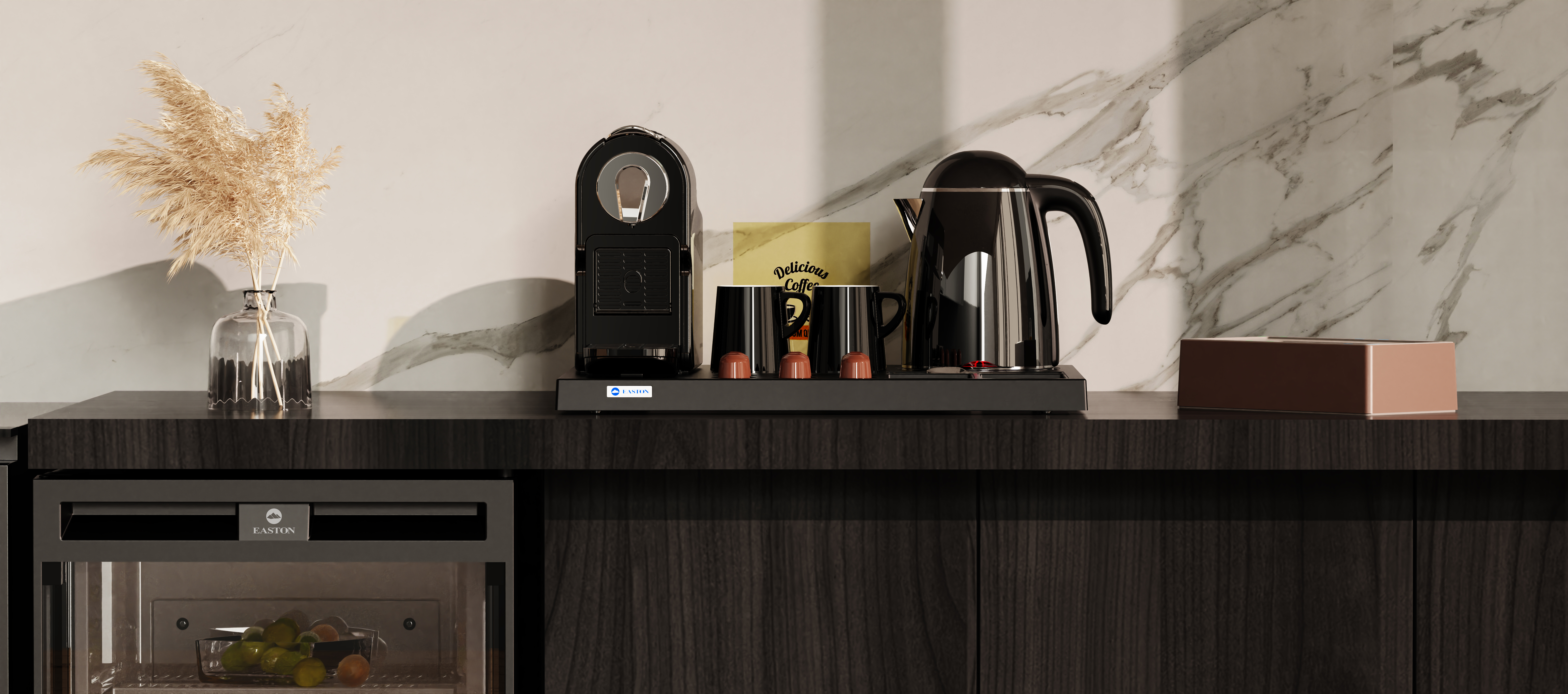 Hotel kettle tray set