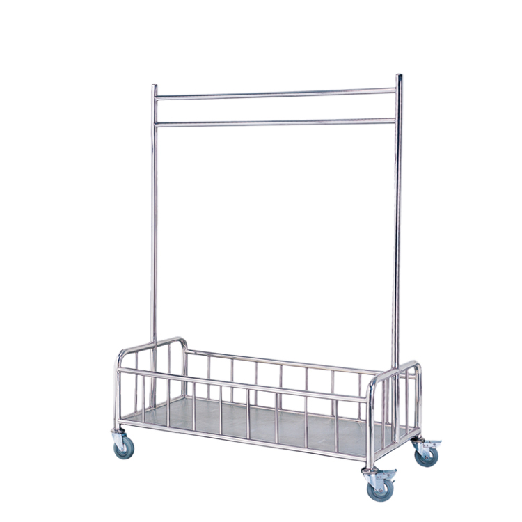#201 Stainless Steel with Polished Finish Laundry Trolley for Hotel