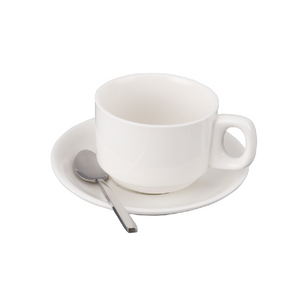 Wholesale White Ceramic Coffee Cups And Saucer for Hotel Room
