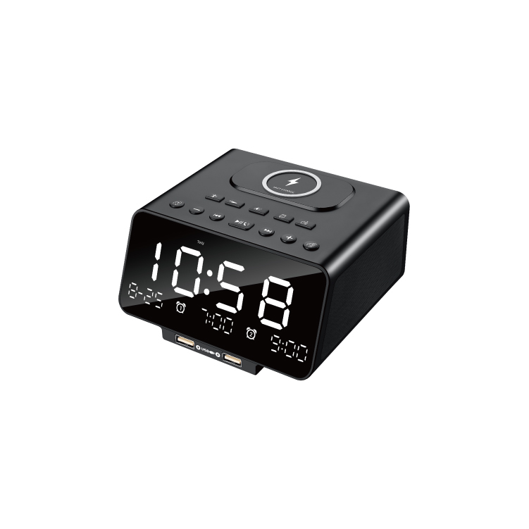 Bluetooth speaker smart alarm clock with wireless charger radio clock docking station