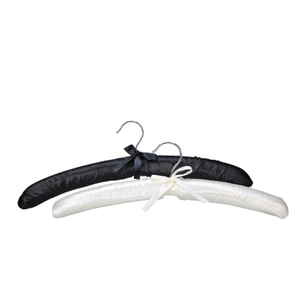 OEM Available Hotel Room Custom Black Or White Padded Satin Coat Hangers