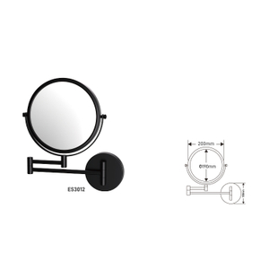 OEM available makeup round shape 4x matt black hotel mirror magnifier