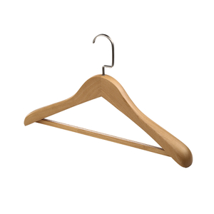 Hotel Nickel-plating Large Hook Wooden Coat Hanger