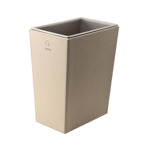 Rectangle Cream Logo Hotel Leather Recycle Waste Bin