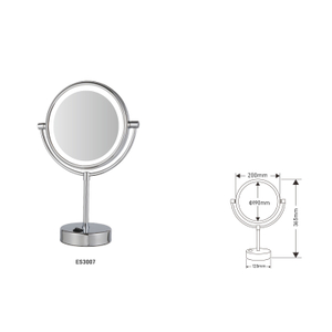 2023 desktop double sided led light makeup mirror hotel magnifying mirror 3x