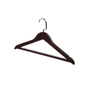 Hotel Dark Brown Gun Black Large Hook Wooden Coat Hanger