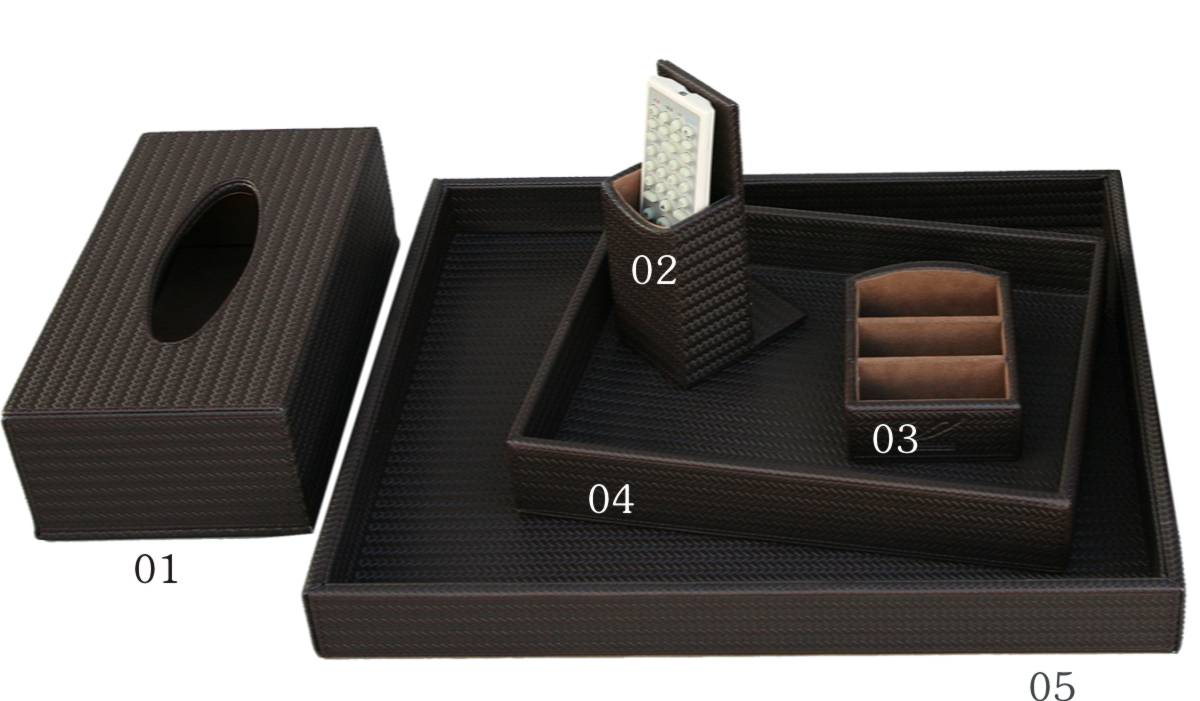 Coffee Straw Mat Series Leatherette Holder for Hotel