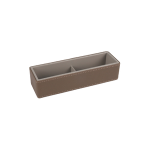OEM available hotel brown leatherette sachet holder tray for coffee tea bag