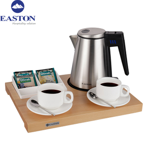 Hotel Custom 1200w 0.8l Stainless Steel 304 Water Heaters Durable Electric Kettle Tray Set
