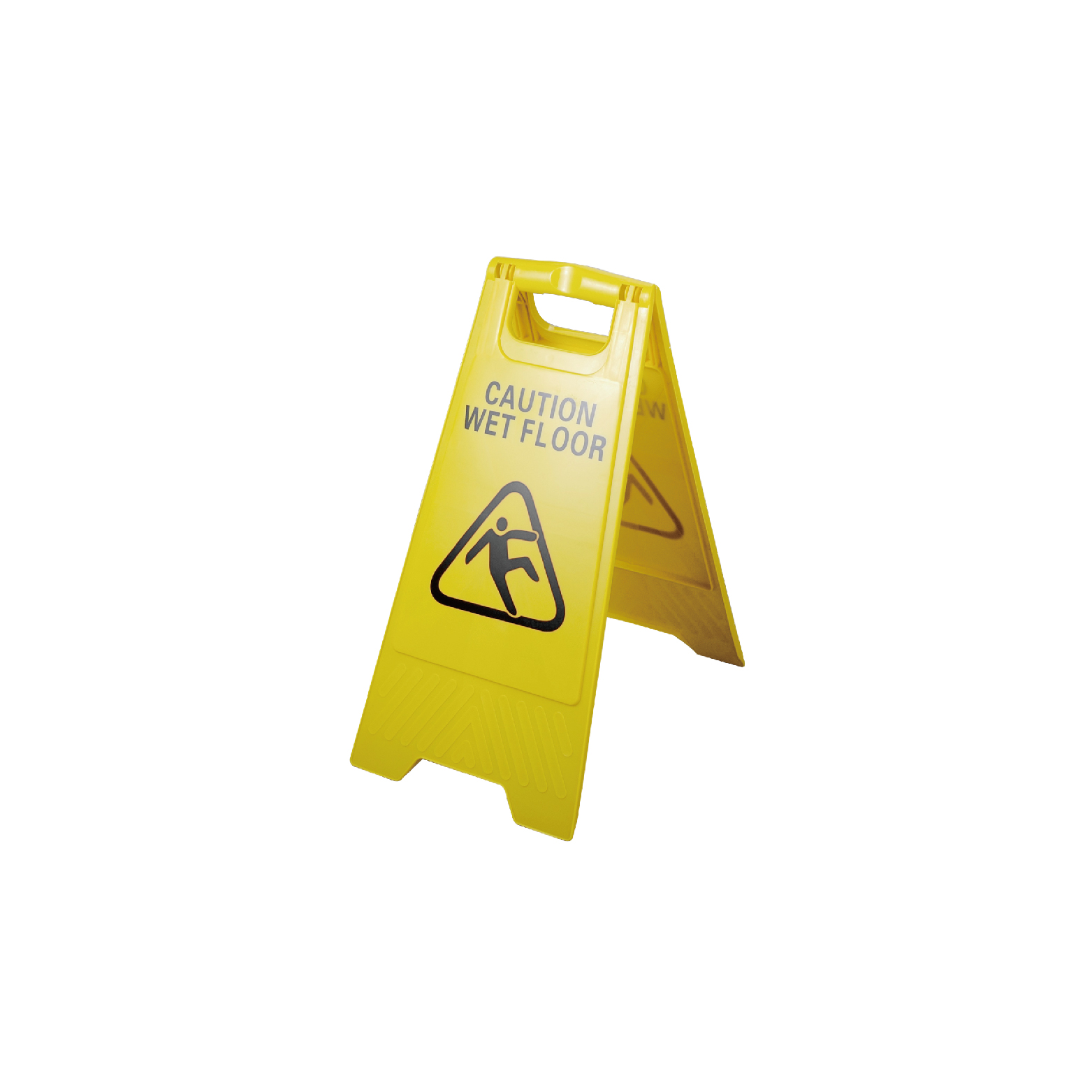Yellow durable plastic material of warning sign