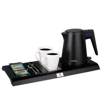 Hotel Hospitality Tray Electric Kettle 0.6L Black Tray Black ABS Tray
