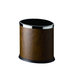 ES8011 Hotel Brown Leatherette Round Shape Dustbin