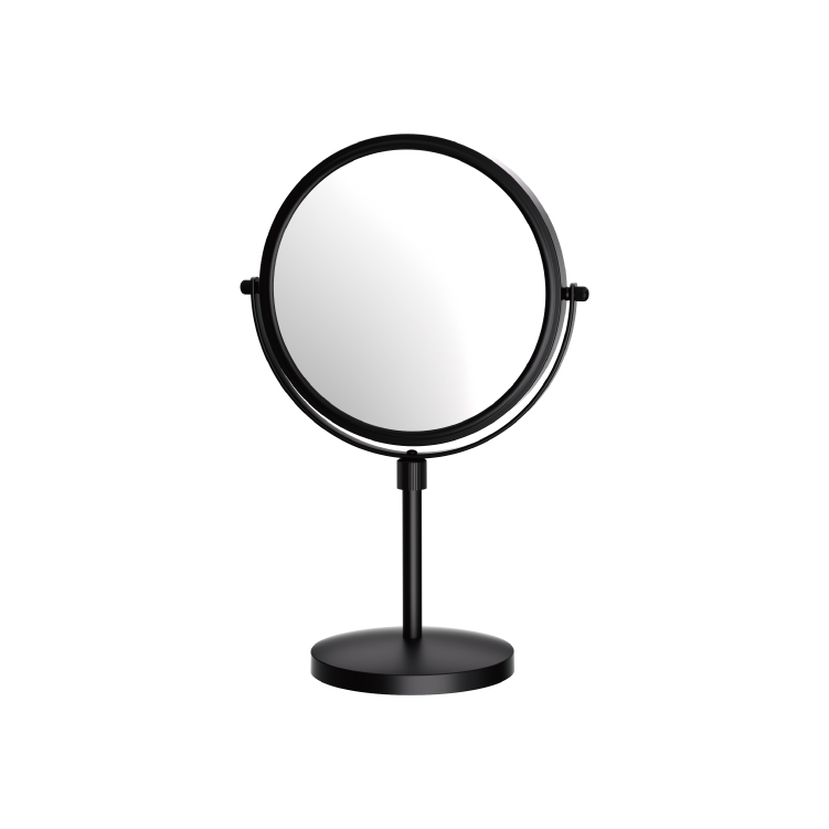 Hotel black round make up for mirror led light vanity folding magnifying mirror