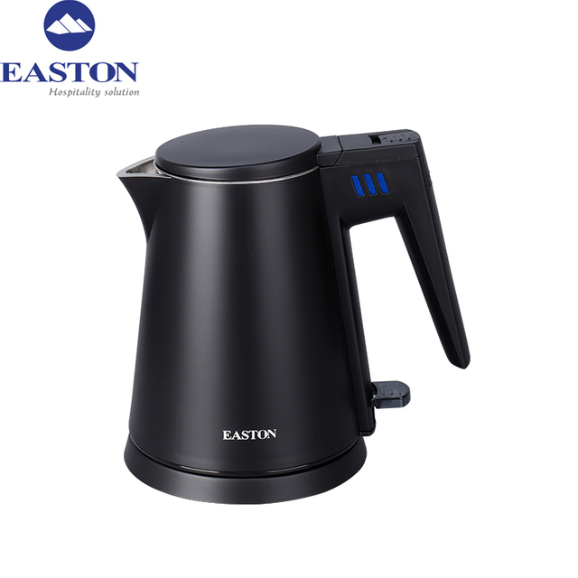 Hotel Cordless Double Wall Black Electric Hot Water Tea Kettle