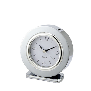 Easton Hotel Hot Sale Silver Chrome Silent AA Battery Alarm Clock