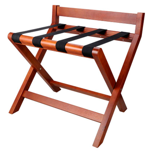 ES6021 Hotel Walnut Color Foldable Luggage Rack with Back