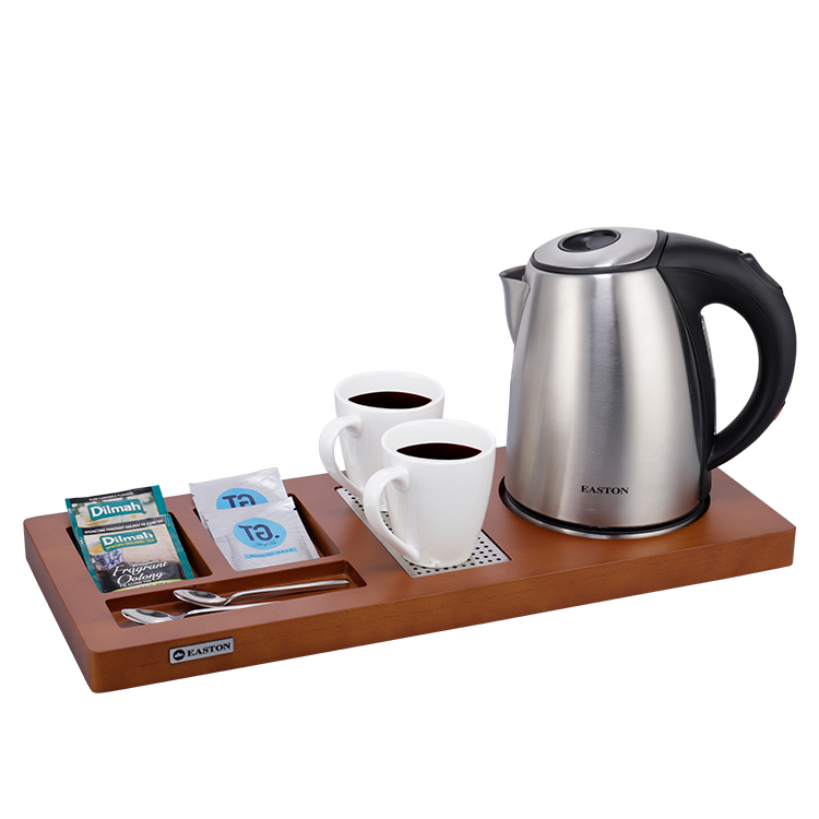 1.0L Electronic Kettle with Wooden Tray Sets for Hotel